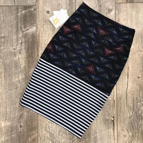 LuLaRoe geometric print midi Cassie skirt - Picture 6 of 10